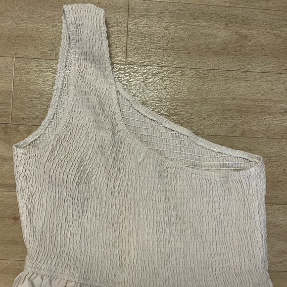 Womens Single Shoulder Strap Dress Cream Colored Size Large NWOT - Picture 6 of 7